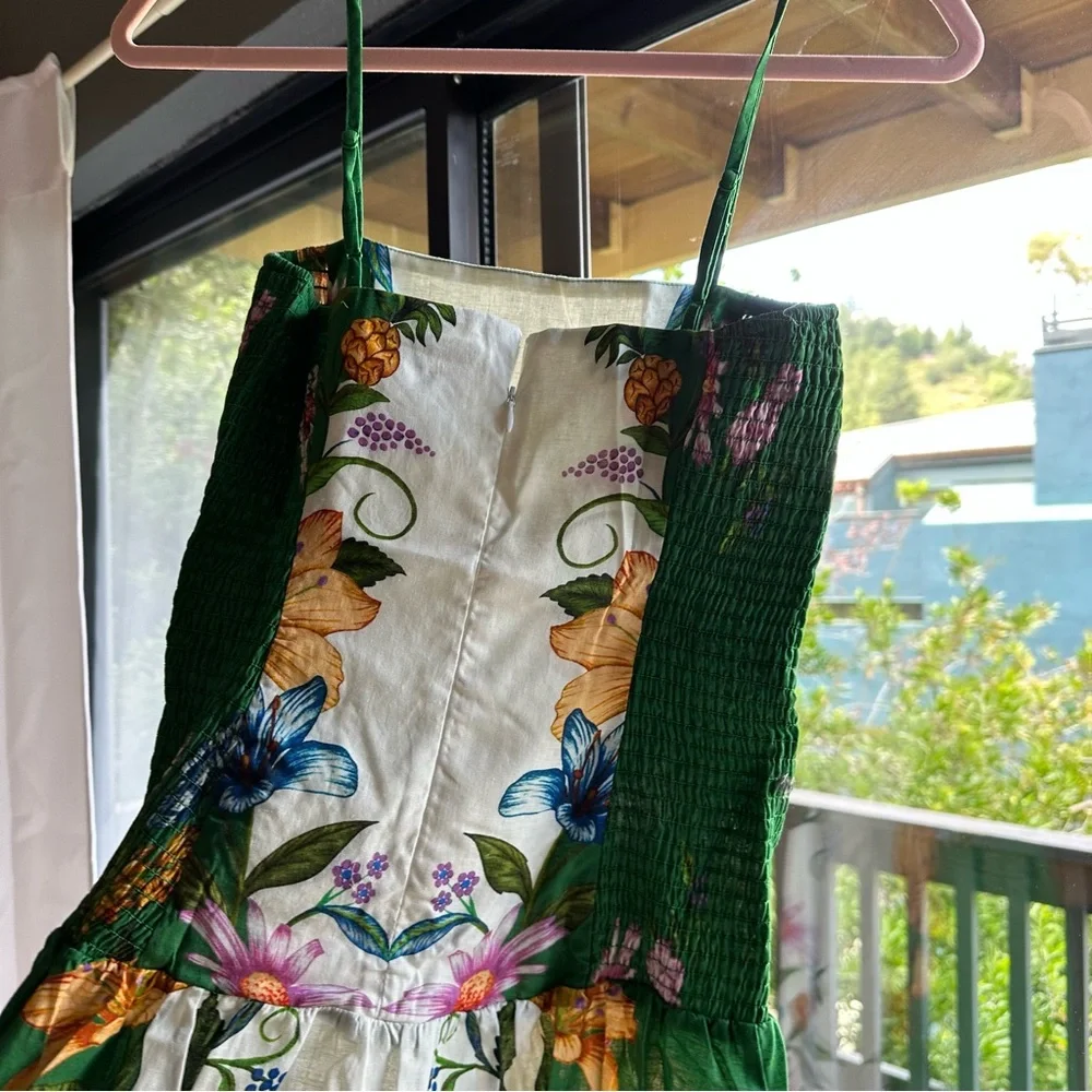 FARM Rio Sweet Bloom linen-blend midi dress - Picture 8 of 13